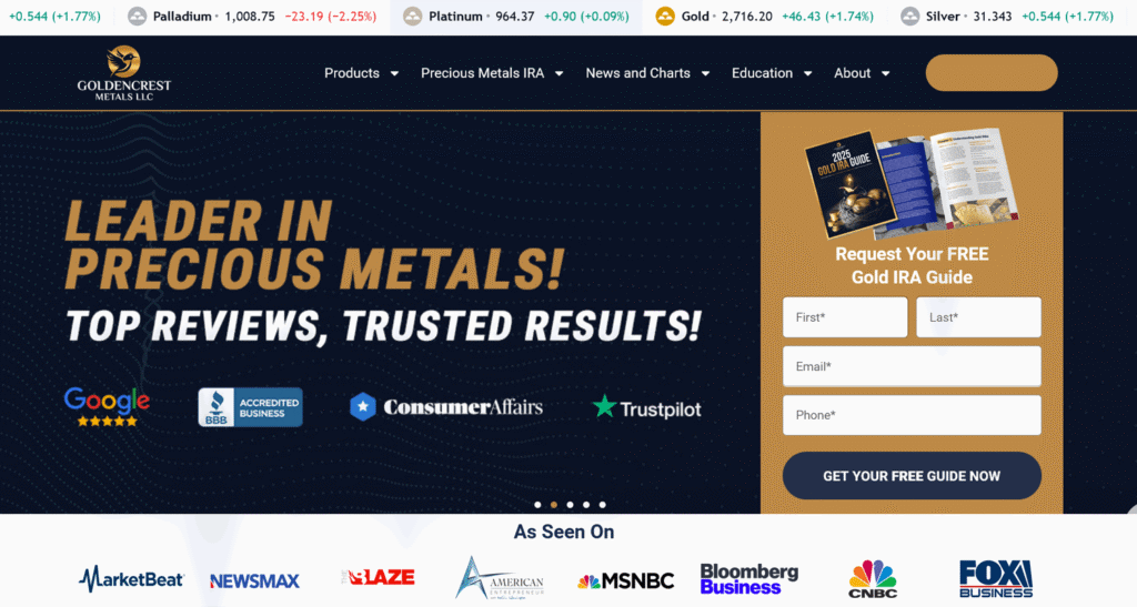 GoldenCrest Metals Website