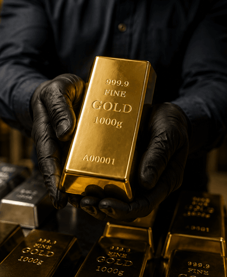 Person Holding a Gold Bars