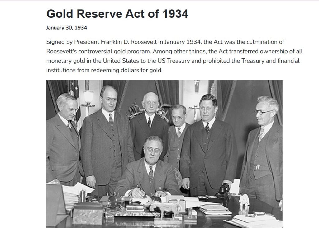 1934 Gold Reserve Act