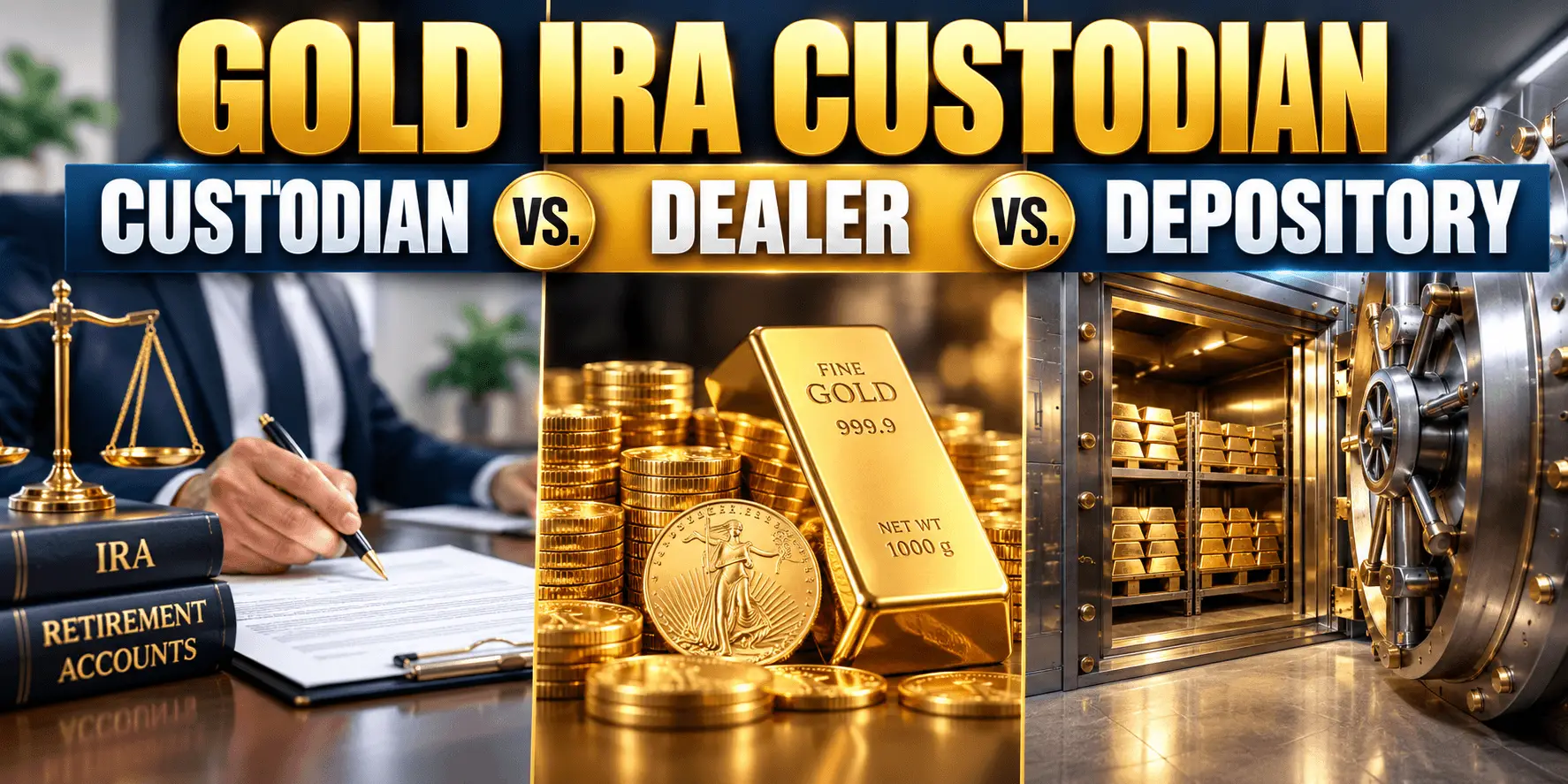 Gold IRA Custodian vs Dealer vs Depository: Who Does What?